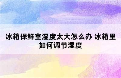 冰箱保鲜室湿度太大怎么办 冰箱里如何调节湿度